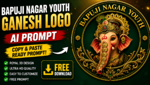 Ganesh Logo AI Prompt - Royal 3D Ganesh Chaturthi Youth Association Logo
